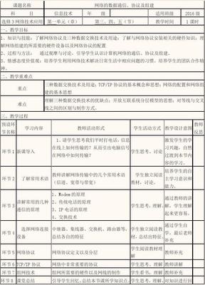 《計(jì)算機(jī)信息網(wǎng)絡(luò)的設(shè)計(jì)》教學(xué)設(shè)計(jì)
